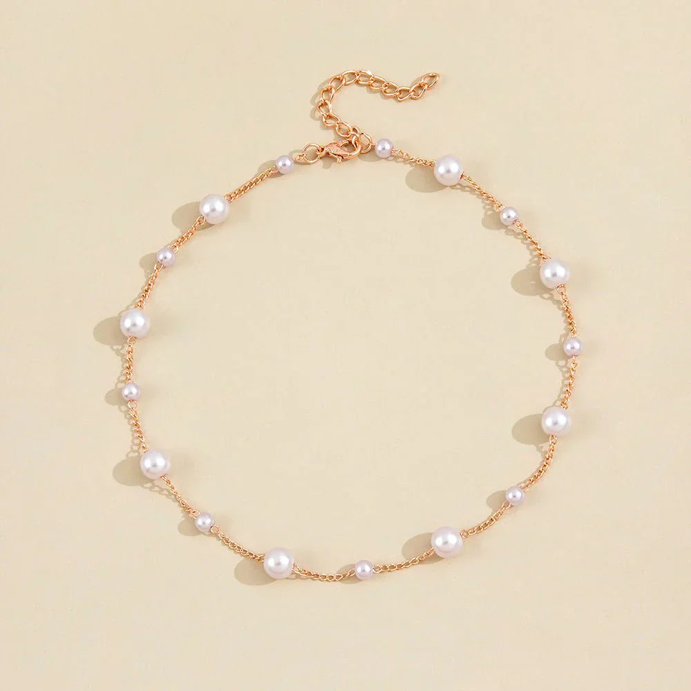 Vintage Pearl Clavicle Chain Female Simple